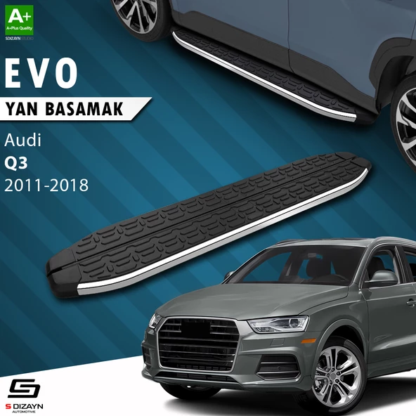 S-Dizayn Audi Q3 8U Evo Krom Yan Basamak 173 Cm 2011-2018 A+ Kalite