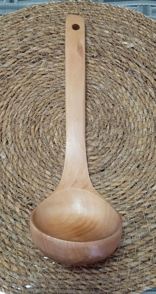 Bambu Doğal Ahşap Kepçe 27cm Çorba Yemek Kepçesi