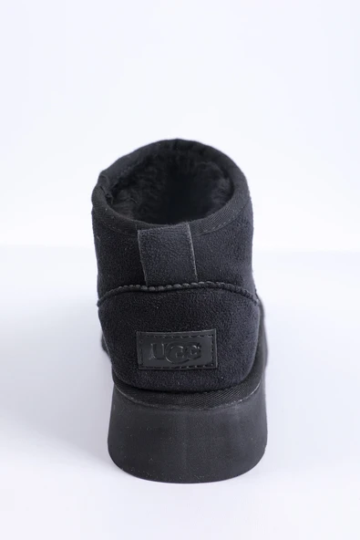 KÜRKLÜ PLATFORM TABAN KADIN BOT SİYAH - 5