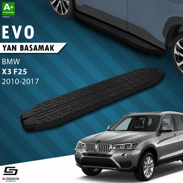 S-Dizayn Bmw X3 F25 Evo Siyah Yan Basamak 193 Cm 2010-2017 A+ Kalite