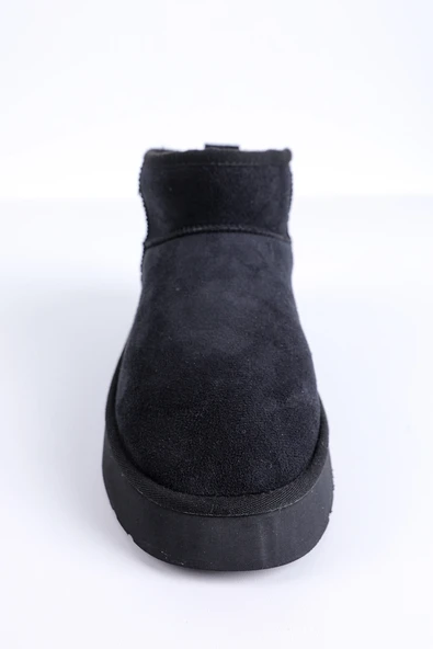 KÜRKLÜ PLATFORM TABAN KADIN BOT SİYAH - 3