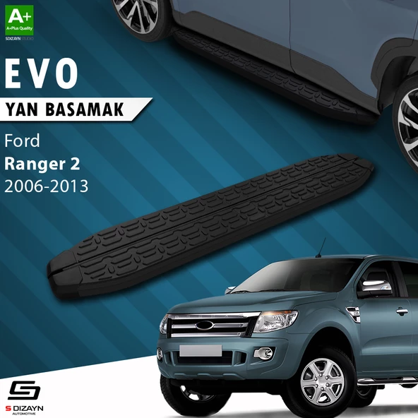 S-Dizayn Ford Ranger 2 Evo Siyah Yan Basamak 193 Cm 2006-2013 A+ Kalite