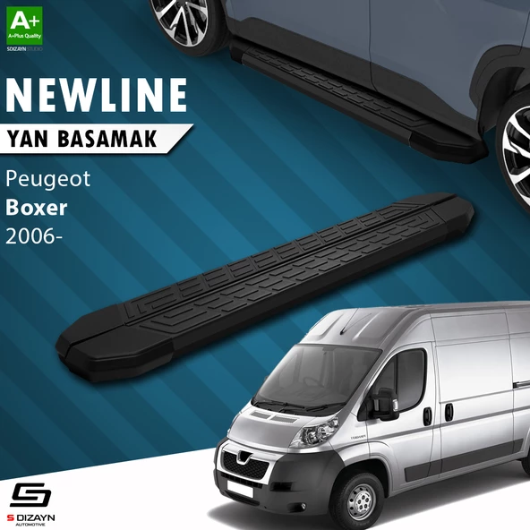 S-Dizayn Peugeot Boxer 3 Kısa Şase NewLine Siyah Yan Basamak 209 Cm 2006 Üzeri A+ Kalite