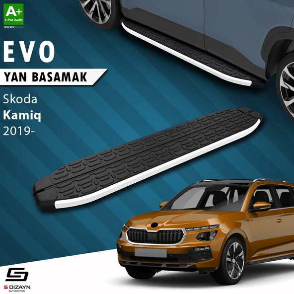 S-Dizayn Skoda Kamiq Evo Aluminyum Yan Basamak 183 Cm 2019 Üzeri A+ Kalite