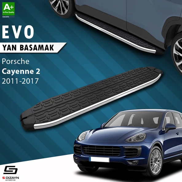 S-Dizayn Porsche Cayenne 2 Evo Krom Yan Basamak 193 Cm 2011-2017 A+ Kalite