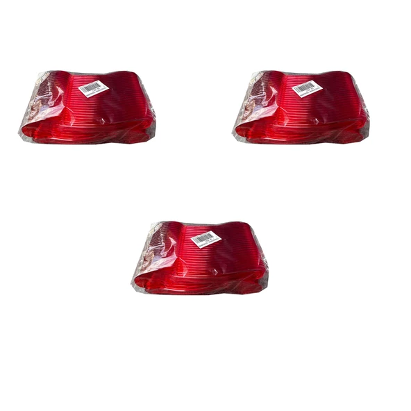 Plastik Şeffaf Kırmızı Sup Kaşık - Tatlı Dondurma Kaşığı - 12.5 Cm. - 50 Adetlik 3 Paket ürün görseli