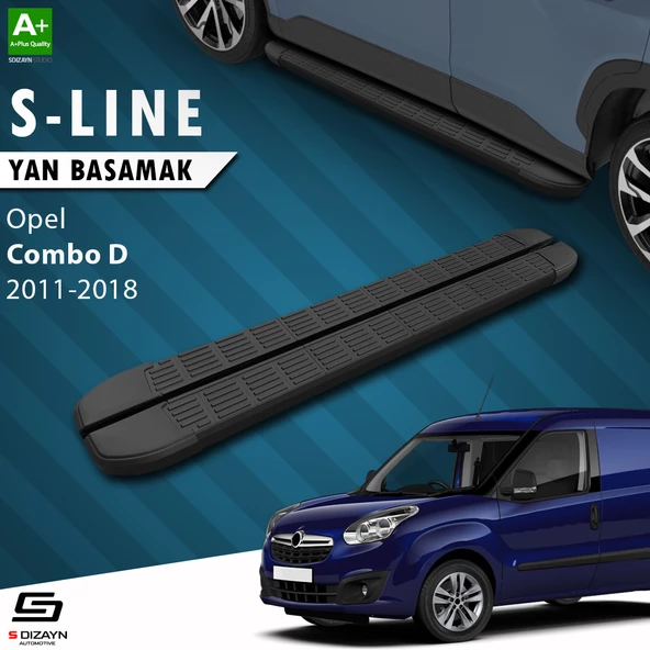 S-Dizayn Opel Combo D Uzun Şase S-Line Siyah Yan Basamak 223 Cm 2011-2018 A+ Kalite