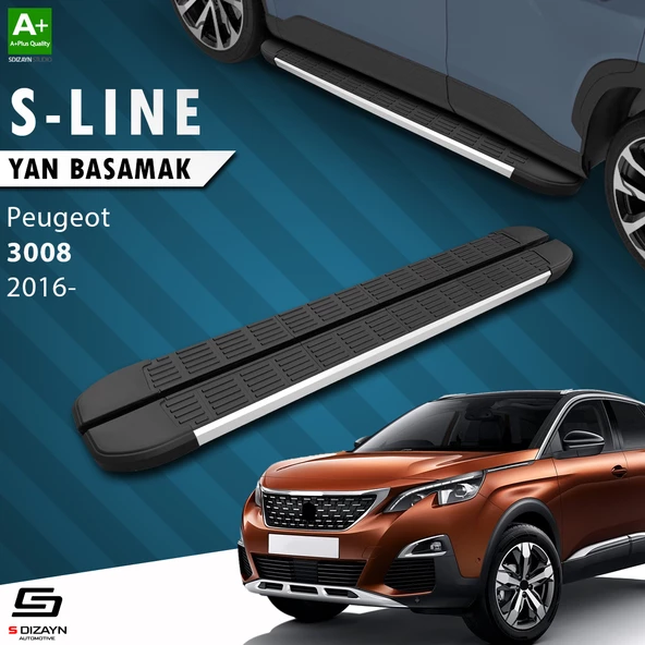 S-Dizayn Peugeot 3008 2 S-Line Aluminyum Yan Basamak 183 Cm 2016-2023 A+ Kalite - 1