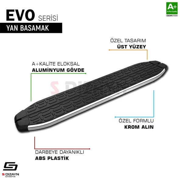 S-Dizayn VW Tiguan 2 Evo Krom Yan Basamak 173 Cm 2016-2024 A+ Kalite - 7