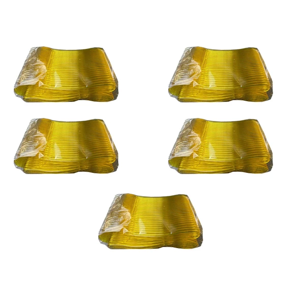 Plastik Şeffaf Sarı Sup Kaşık - Tatlı Dondurma Kaşığı - 12.5 Cm. - 50 Adetlik 5 Paket