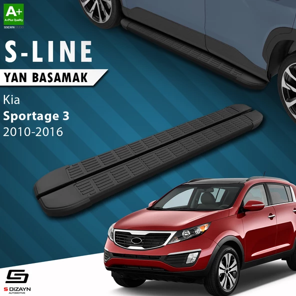 S-Dizayn Kia Sportage 3 S-Line Siyah Yan Basamak 173 Cm 2010-2016 A+ Kalite