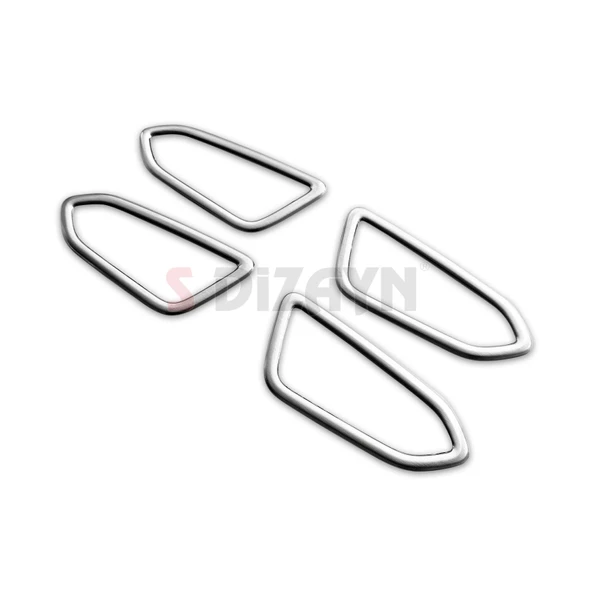 S-Dizayn Renault Captur 2 Krom İç Kapı Kolu Çerçevesi 4 Prç. 2020 Üzeri (Mat Krom) - Resim 3