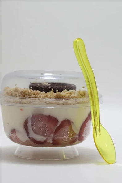 Plastik Şeffaf Sarı Sup Kaşık - Tatlı Dondurma Kaşığı - 12.5 Cm. - 50 Adetlik 10 Paket - Resim 2