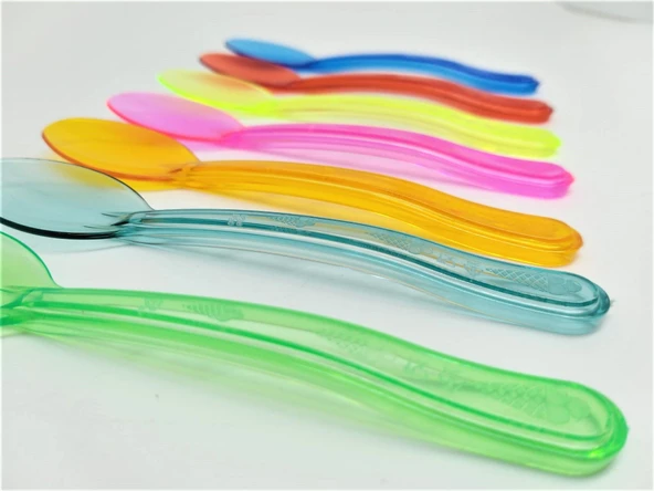 Plastik Şeffaf Sarı Sup Kaşık - Tatlı Dondurma Kaşığı - 12.5 Cm. - 50 Adetlik 10 Paket - Resim 4