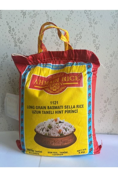 Rice 1121 uzun iri taneli basmati hint sella pirinci 5 kg