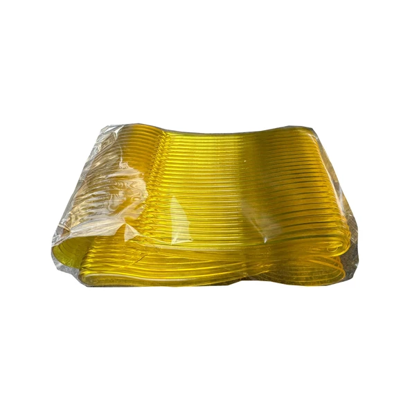 Plastik Şeffaf Sarı Sup Kaşık - Tatlı Dondurma Kaşığı - 12.5 Cm. - 50 Adetlik 10 Paket - Resim 3