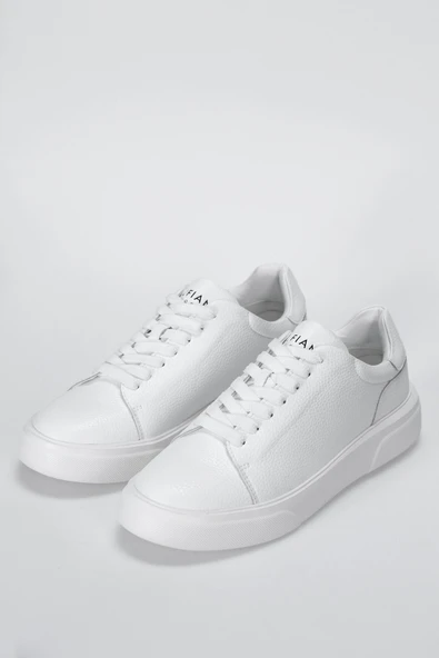 Lufian Tommy Erkek Deri Sneaker Ayakkabı Beyaz - Resim 4