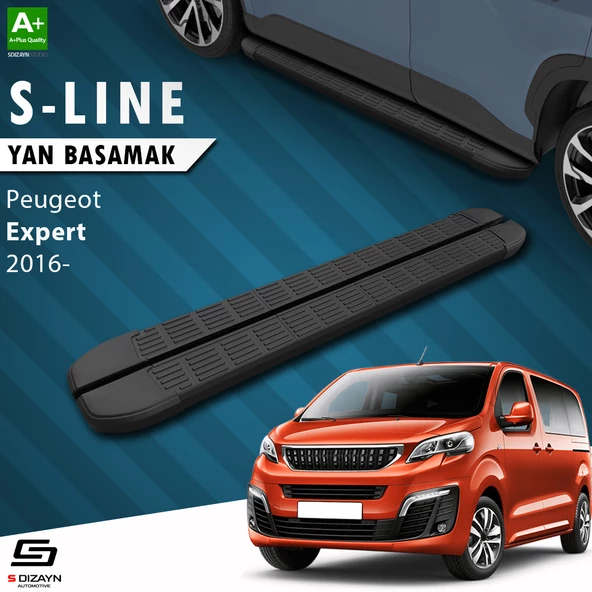 S-Dizayn Peugeot Expert 3 Kısa Şase S-Line Siyah Yan Basamak 213 Cm 2016 Üzeri A+ Kalite