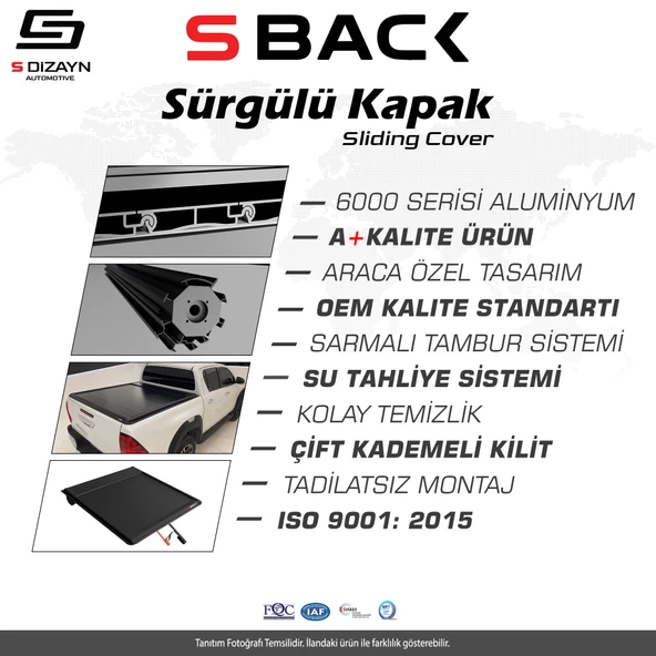 S-Dizayn Ford Ranger 3 S-Back Sürgülü Kapak Siyah V1 2012-2022 - 9