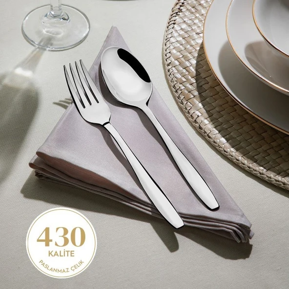 Nehir Sahra Sade 12 Kişilik 60 Parça Çatal Kaşık Takımı - 2