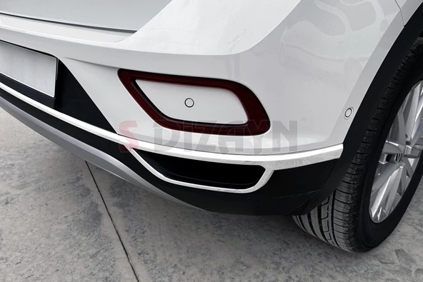 S-Dizayn VW T-Roc Makyajlı Krom Egzoz Görünümü Difüzör 3 Prç. 2021 Üzeri - 7