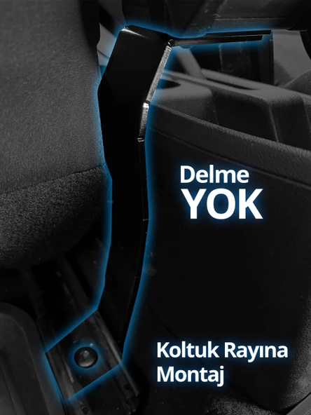 S-Dizayn Peugeot 206 Kol Dayama Kolçak Çelik Ayaklı ABS Siyah 1998-2012 A+Kalite - Resim 5