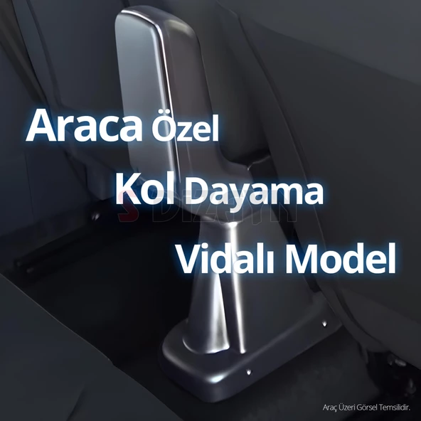 S-Dizayn Ford Fiesta Kol Dayama Kolçak ABS Vidalı Gri 2009-2017 A+Kalite - 5