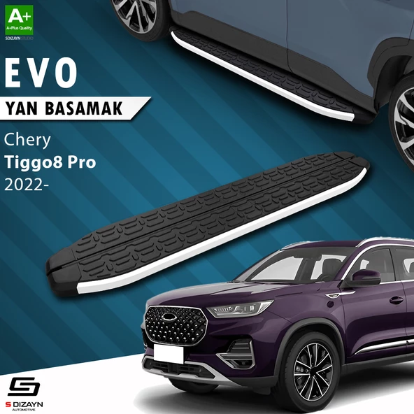 S-Dizayn Chery Tiggo8 Pro Evo Aluminyum Yan Basamak 183 Cm 2022 Üzeri A+ Kalite