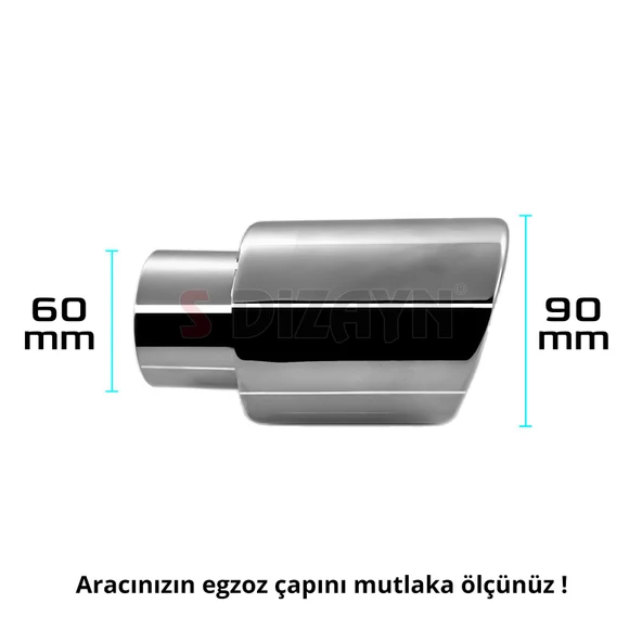S-Dizayn Dacia Duster 2 Krom Egzoz Ucu Vidalı 60mm Çap 2018-2023 - 4