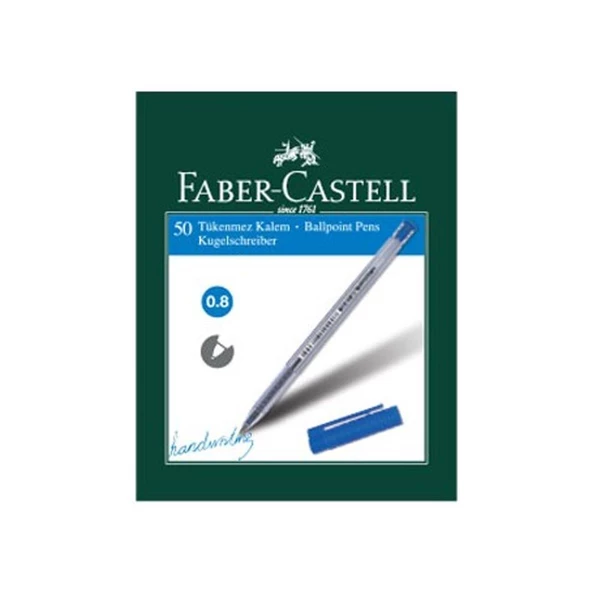 Faber Castell Tükenmez Kalem 1440 0.8 Mm Mavi - 50 Adet