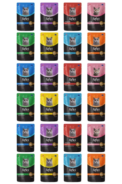 Reflex Karışık Soslu Kedi Yaş Maması Kedi Pouch 85 Gr X 24 Adet