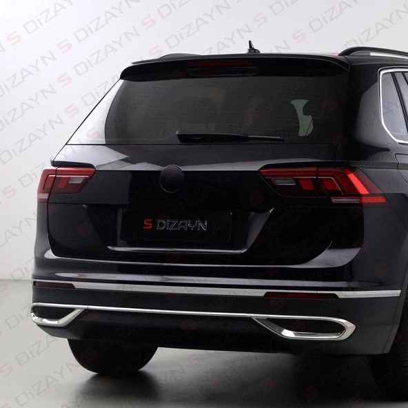 S-Dizayn VW Tiguan Krom Egzoz Görünümü Difüzör 3 Parça 2020-2024 A+Kalite - 7