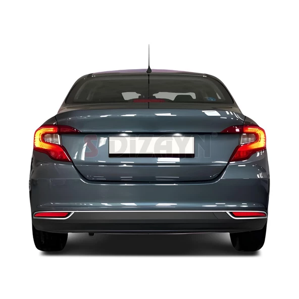 S-Dizayn Fiat Egea SD Krom Arka Tampon Difüzör Çıtası 3 Prç. 2015-2020 (Mat Krom) - 5