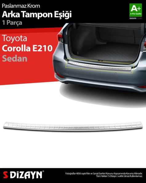 S-Dizayn Toyota Corolla Krom Arka Tampon Eşiği 2019 Üzeri ürün görseli