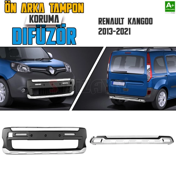 S-Dizayn Renault Kangoo Ön ve Arka Tampon Koruma Difüzör Seti 2012-2020 A+ Kalite