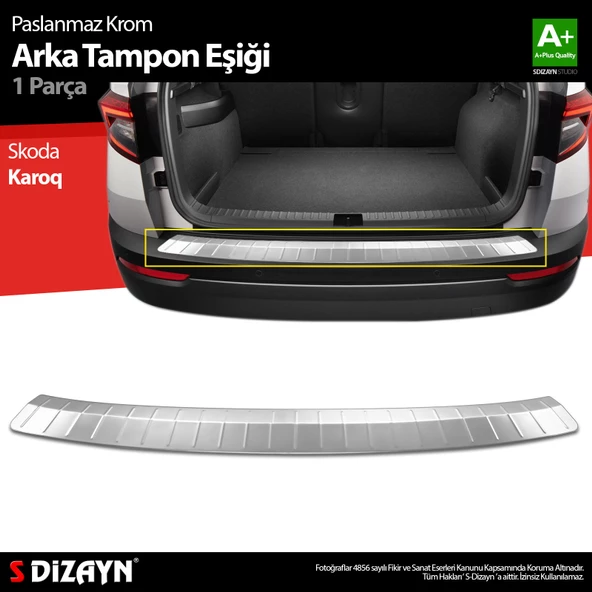 S-Dizayn Skoda Karoq Krom Arka Tampon Eşiği 2017 Üzeri