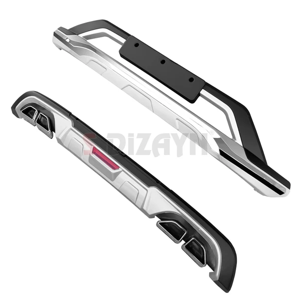 S-Dizayn Hyundai Tucson Ön ve Arka Tampon Koruma Difüzör Seti 2019-2021 A+ Kalite - 3