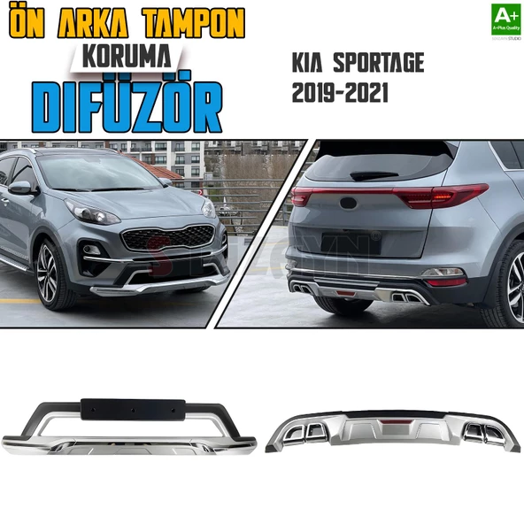 S-Dizayn Kia Sportage Ön ve Arka Tampon Koruma Difüzör Seti 2019-2021 A+ Kalite