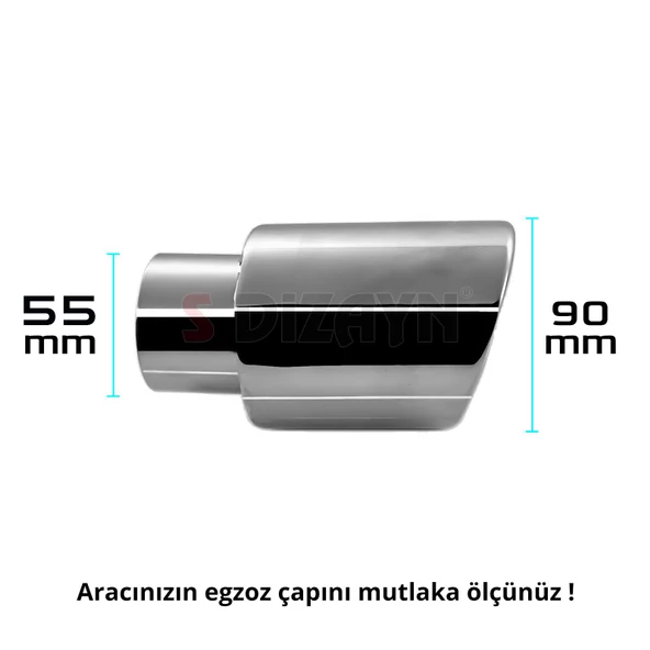 S-Dizayn Dacia Duster 2 Krom Egzoz Ucu Vidalı 55mm Çap 2018-2023 - 4