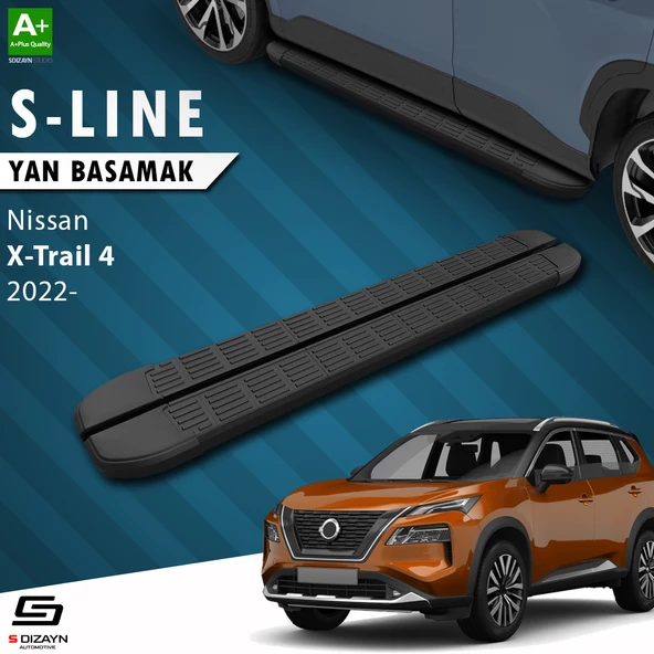 S-Dizayn Nissan X-Trail T33 S-Line Siyah Yan Basamak 183 Cm 2022 Üzeri A+ Kalite
