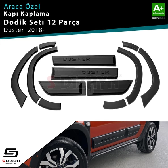 S-Dizayn Dacia Duster 2 Kapı Koruma ve Çamurluk Kaplaması Dodik Seti 12 Prç 2018-2023 A+ Kalite