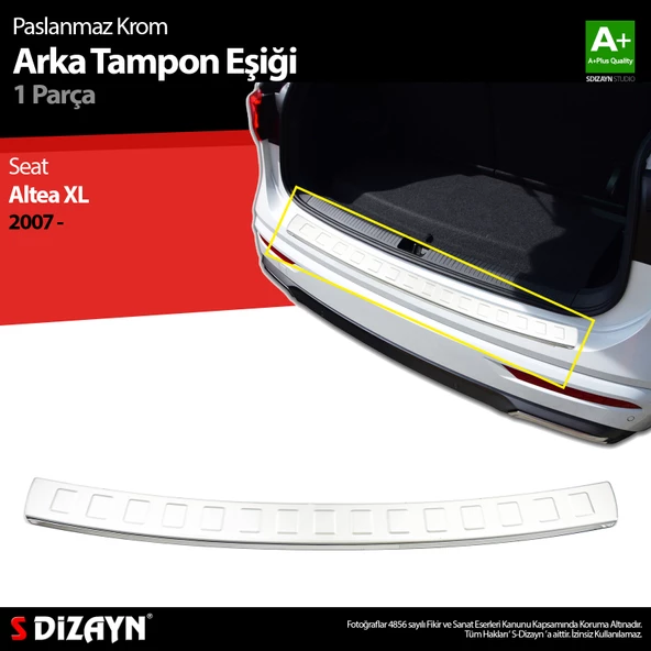 S-Dizayn Seat Altea XL Krom Arka Tampon Eşiği 2007-2015 ürün görseli