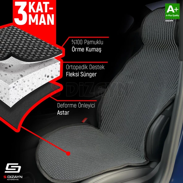 S-Dizayn Oto Koltuk Koruyucu Kılıf Füme Universal 2+1 Parça Ön Arka A+ Kalite - 5