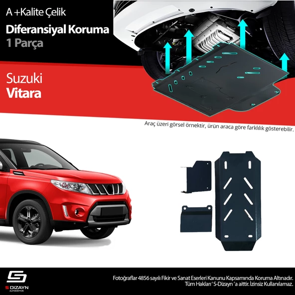 S-Dizayn Suzuki Vitara Çelik Diferansiyel Koruma 2019 Üzeri A+ Kalite