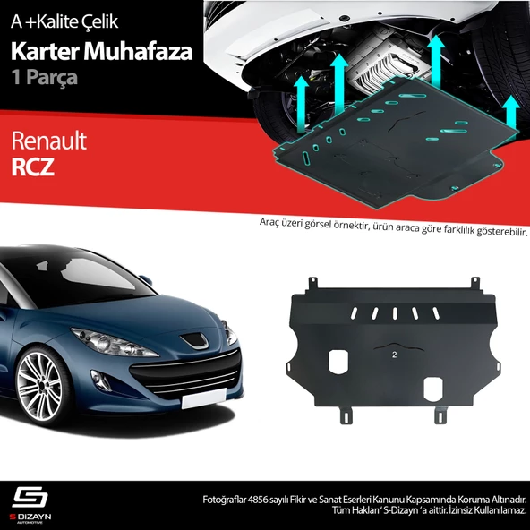 S-Dizayn Peugeot RCZ Çelik Karter Muhafaza Koruma 2010-2013 A+ Kalite