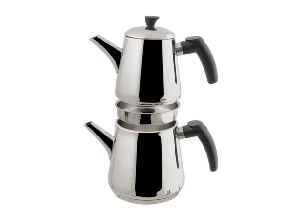 PORLAND PİRAMİT MİDİ ÇELİK ÇAYDANLIK TAKIMI 4 PARÇA