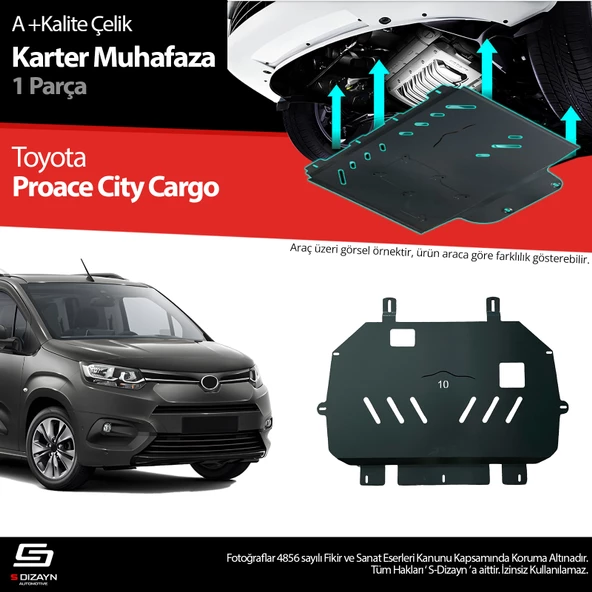 S-Dizayn Toyota Proace City Cargo Çelik Karter Muhafaza Koruma 2018 Üzeri A+ Kalite