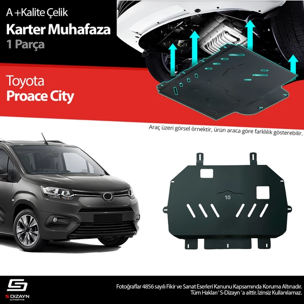 S-Dizayn Toyota Proace City Çelik Karter Muhafaza Koruma 2018 Üzeri A+ Kalite