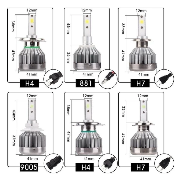 Space Led Far Ampulü H11-3500LMX2-30W-12V Buz Mavisi / LAAM705 - Resim 5