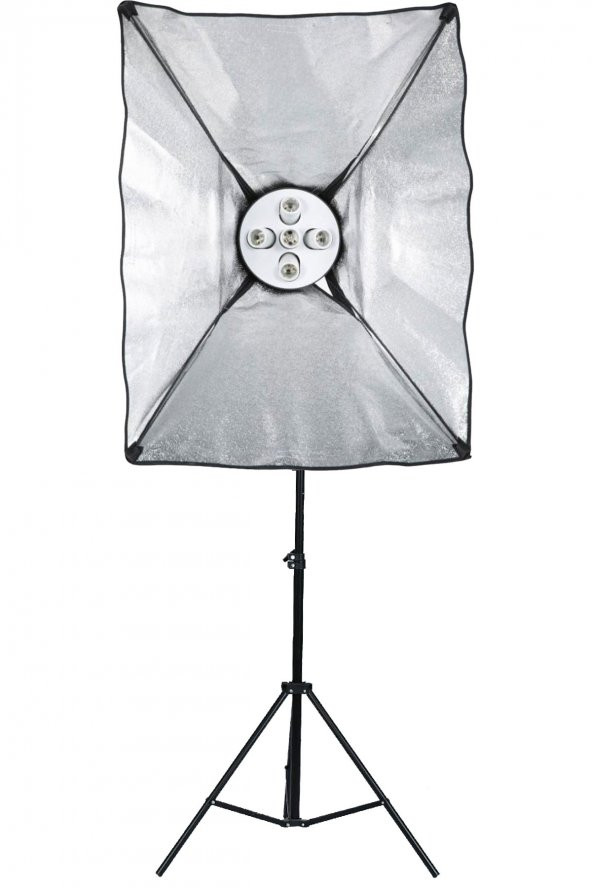 DEYATECH Softbox 50X70 Paraflaş 5 Duylu Sürekli Işık 200cm Ayak TEK li Set